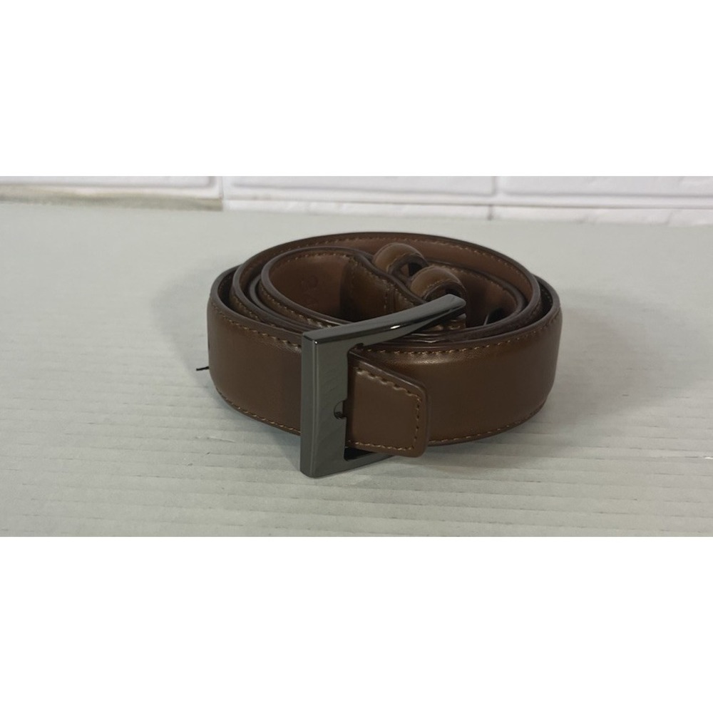 Mio Marino Collection Brown Leather Silver Buckle Dress Belt - Men's‎ Size 34